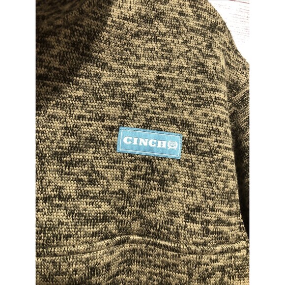 Cinch Youth XL 14 Brown Polar Fleece Pullover Sweater Pockets Snaps Turquoise - Picture 4 of 7